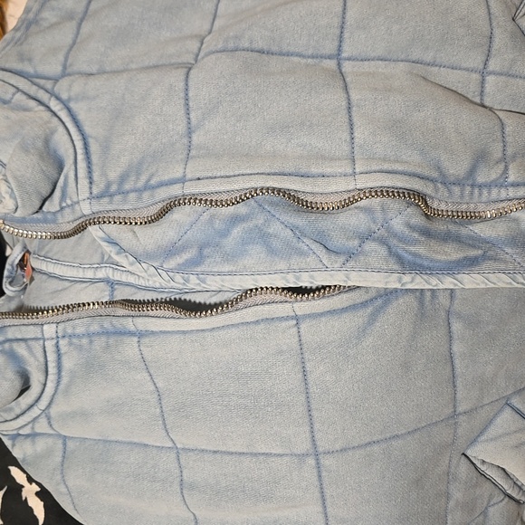 Free People Women's Light Blue Dolman Quilted Jacket - Picture 4 of 6